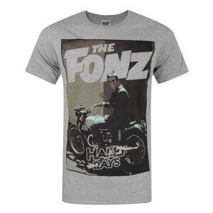 Happy Days Mens The Fonz T-Shirt / Gray